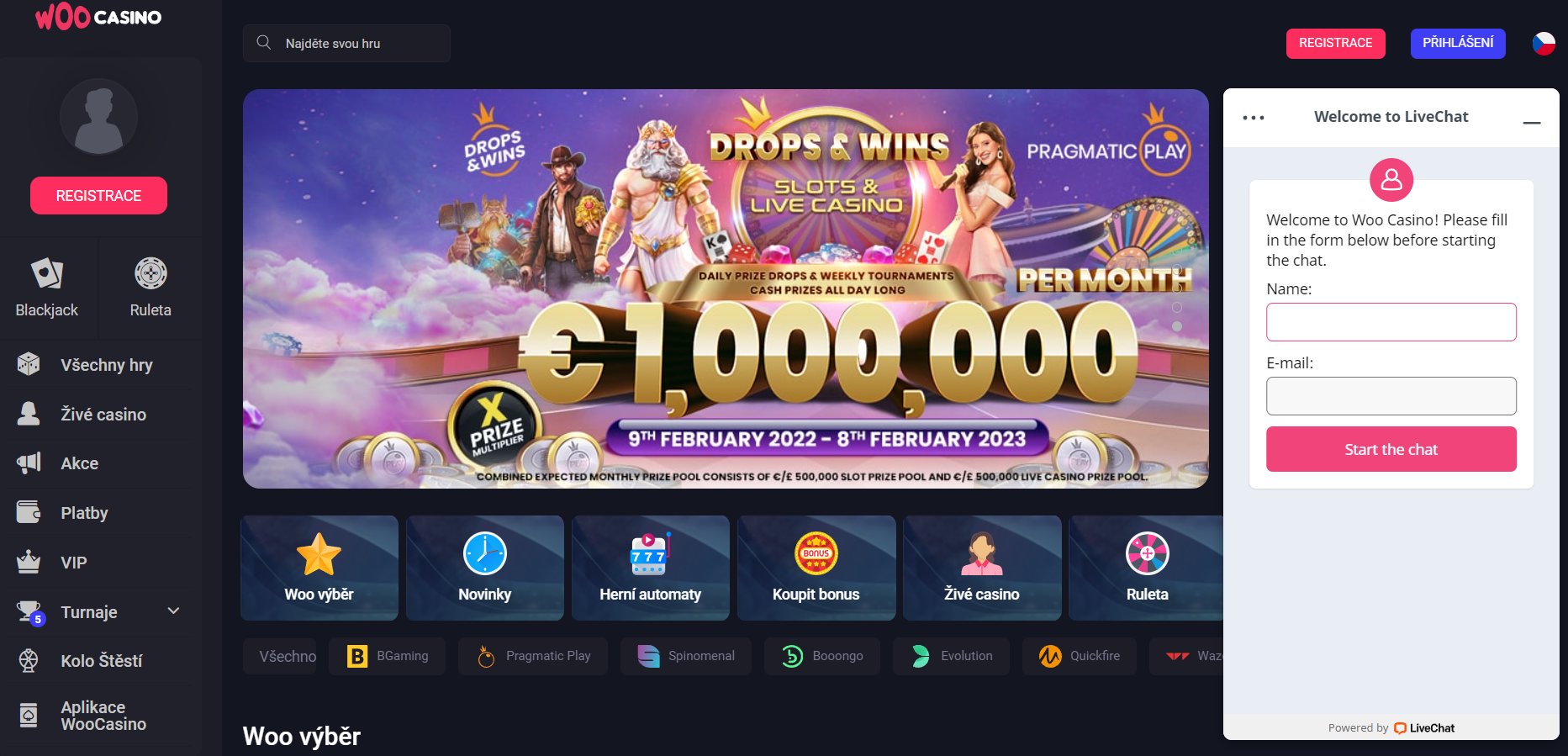 WOO Casino Kapky a vítězství