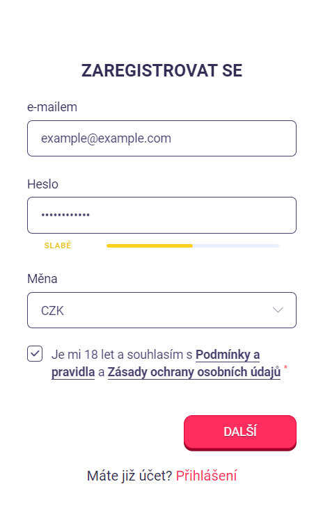 WOO Casino Kroky registrace